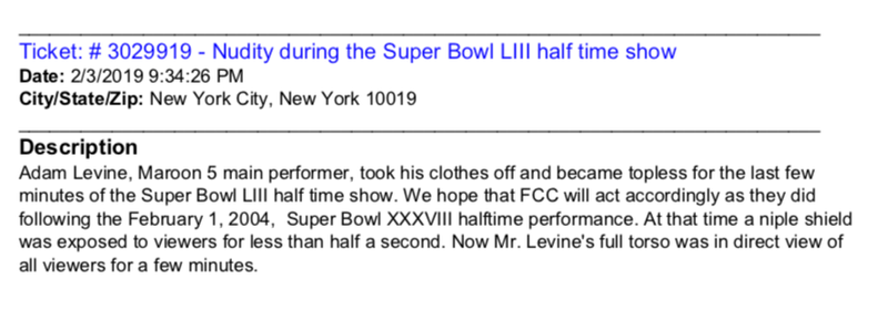 Illustration for article titled America Vs. Adam Levine's Nipples: All The FCC Viewer Complaints About The Super Bowl Halftime Show
